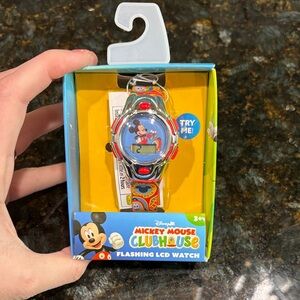Disney Mickey Mouse Clubhouse LCD Watch - Silver and Red